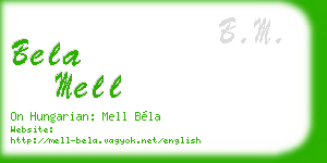 bela mell business card